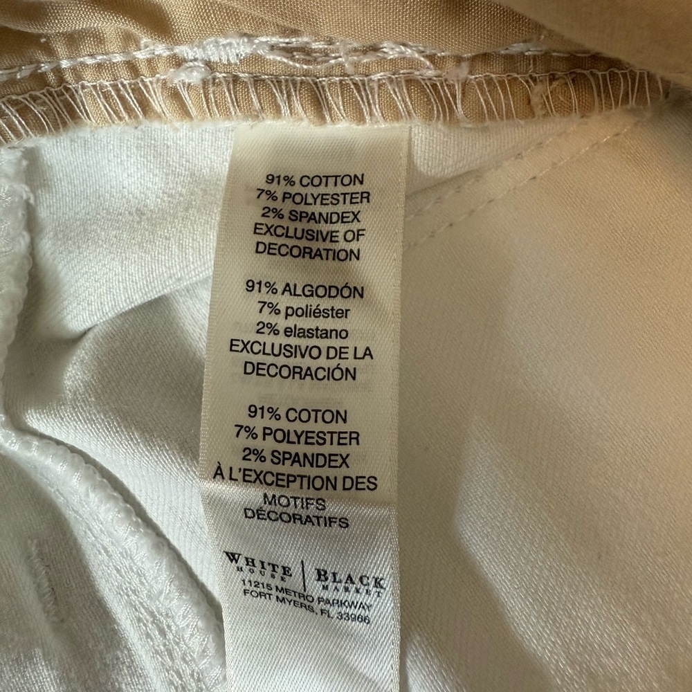 White House Black Market slim crop white pants sz 10 - Picture 3 of 6